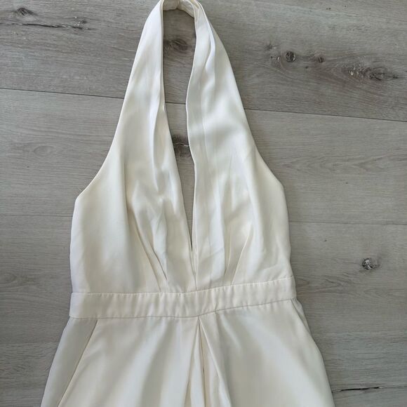 Jill Stuart Mara Halter Jumpsuit Ivory 6 EUC - Picture 5 of 10